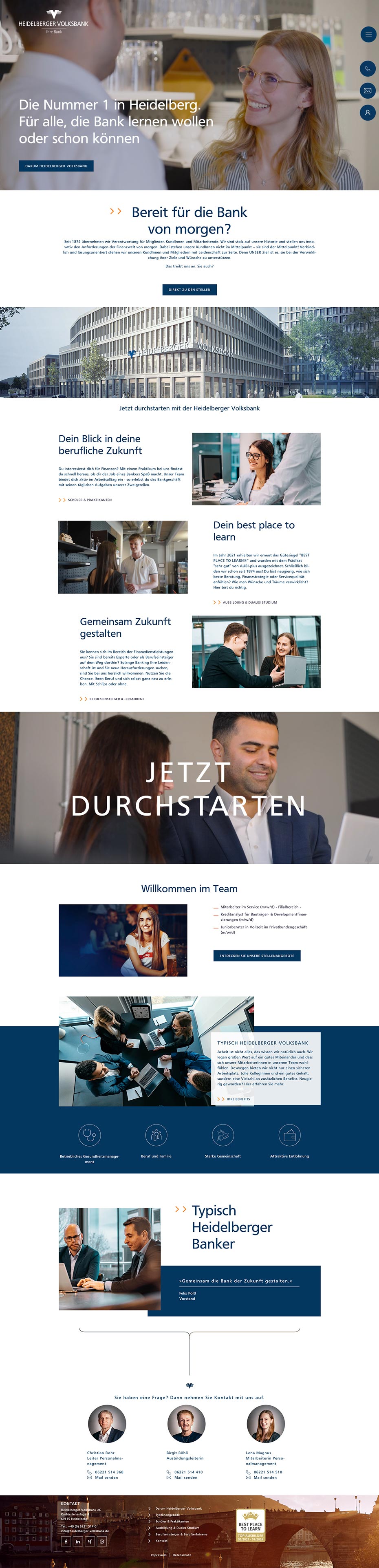Website der Heidelberger Volksbank